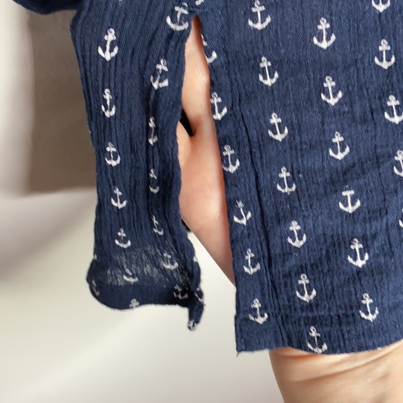 J Crew factory crinkle cotton anchor tunic size XXS - Picture 7 of 10